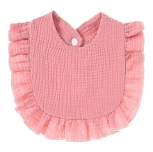 Load image into Gallery viewer, Muslin Ruffle Toddler Bib ($4 ea) Baby Gift, Shower Gift