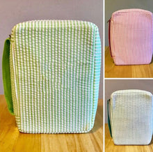 Load image into Gallery viewer, Accessory Bag, Bib Cover, Beach Tote (Seersucker)