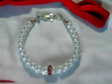 Load image into Gallery viewer, Pearls w/ Rondel Pink /Child Bracelet (My First Pearls)
