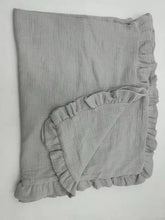 Load image into Gallery viewer, Muslin Ruffle Blanket, Bib, Burp
