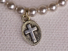 Load image into Gallery viewer, Religious Pearl (Oval Cross) Baby Child Kid Bracelet Jewelry
