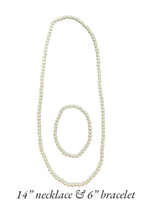 Load image into Gallery viewer, Pearl Elastic Set - Toddler, Child Bracelet &amp; Necklace Set
