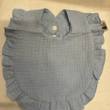 Load image into Gallery viewer, Muslin Ruffle Blanket, Bib, Burp

