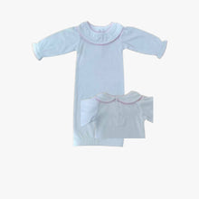 Load image into Gallery viewer, Picot Trim / Ruffle Collar Day Gown Baby Gift, Embroidery

