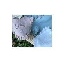 Load image into Gallery viewer, Muslin Ruffle Toddler Bib ($4 ea) Baby Gift, Shower Gift
