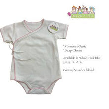 Load image into Gallery viewer, Picot Trim /Crossover Onesie Baby Gift, Hospital, Monogram

