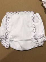 Load image into Gallery viewer, Scalloped Diaper Cover, Panty, Monogram, Embroidery
