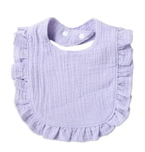 Load image into Gallery viewer, Muslin Ruffle Blanket, Bib, Burp
