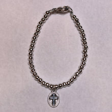 Load image into Gallery viewer, Sterling Silver (Oval Cross) Baby Child Kid Bracelet
