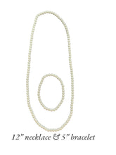 Load image into Gallery viewer, Pearl Elastic Set - Toddler, Child Bracelet &amp; Necklace Set
