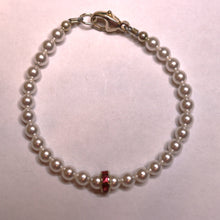 Load image into Gallery viewer, Pearls w/ Rondel Pink /Child Bracelet (My First Pearls)
