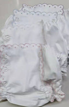 Load image into Gallery viewer, Scalloped Diaper Cover, Panty, Monogram, Embroidery
