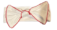 Load image into Gallery viewer, Picot Trim Bows, Headband, Infant, Newborn
