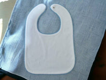Load image into Gallery viewer, Picot Trim /Bib Newborn, Baby Gift, Embroidery, Monogram
