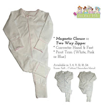 Load image into Gallery viewer, Footie (Converter -2 way zip) Picot Trim, Baby Gift
