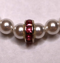 Load image into Gallery viewer, Pearls w/ Rondel Pink /Child Bracelet (My First Pearls)
